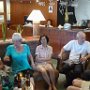Drinks in the hotel lobby lounge.